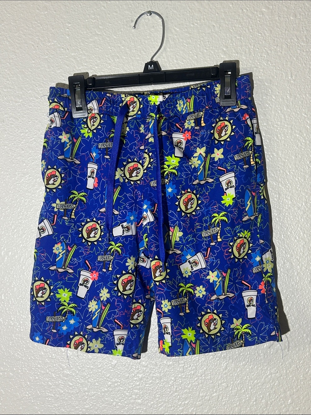 Boy’s Blue Buc-ee’s Tropical Swim Trunks - Sz Small